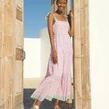 Aspiga Tabitha Maxi Dress Organic Cotton Fun Flower White/Pink