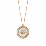 Astley Clarke Gold Large Polaris Mother of Pearl Locket Necklace