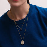 Astley Clarke Gold Large Polaris Mother of Pearl Locket Necklace