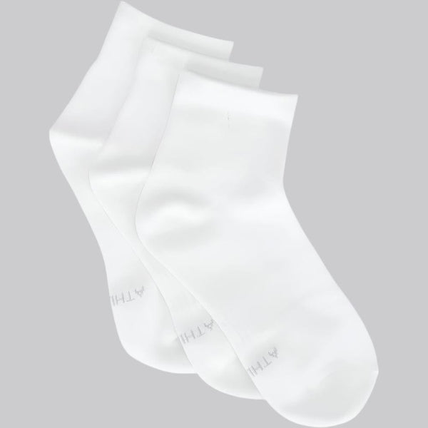 Athlecia Comfort-Mesh Quarter Cut Socks 3-Pack Women In White