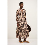 ba&sh Amor Midi Dress In Rose Brown