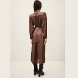 ba&sh Celia Dress Long-sleeve V Kneck In Encre