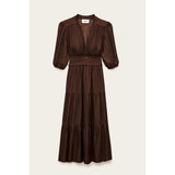 ba&sh Cleli Short Gathered Dress In Brown