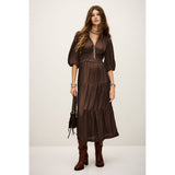 ba&sh Cleli Short Gathered Dress In Brown
