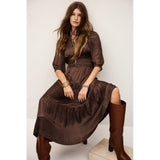 ba&sh Cleli Short Gathered Dress In Brown