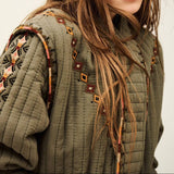 ba&sh Cocoon Jacket In Khaki Green