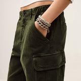 ba&sh Fino Cargo Jogger Trousers In Khaki Green