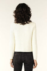 ba&sh Gaspard Decorative Knit Cardigan In Ivory