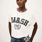 ba&sh Ioni Varsity-style T-shirt in Ecru