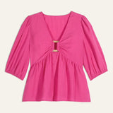 ba&sh LOCKY short-sleeved top In Fuchsia
