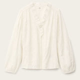 ba&sh Loose-fit Jacquard Blouse in Ecru