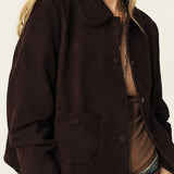 ba&sh Milas Straight-cut Jacket In Chocolate brown