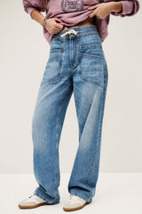 ba&sh MIMA Elasticated Waist Jeans In Blue