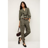 ba&sh Olavina Tie Waist Top In Kaki