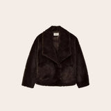 ba&sh Pinie Faux Fur Coat In Chocolat