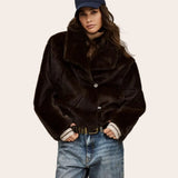 ba&sh Pinie Faux Fur Coat In Chocolat