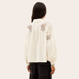 ba&sh Roseanne Lace Shirt In Ecru