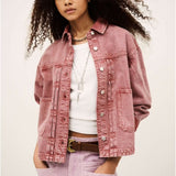ba&sh Runo Demim Jacket In Rose