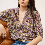 ba&sh Short-Sleeved Shirt Lark In Violet