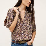 ba&sh Short-Sleeved Shirt Lark In Violet