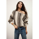 Ba&sh Suela Knit Jumper In Chocolate Stripe