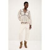 ba&sh Sunny Long-sleeved Top In Ecru Stripe