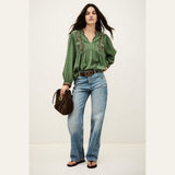 ba&sh Tilt Blouse In Vert
