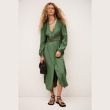 ba&sh Tina Dress In Vert Green