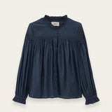 Ba&sh TONIA Embroidered Shirt In Blue