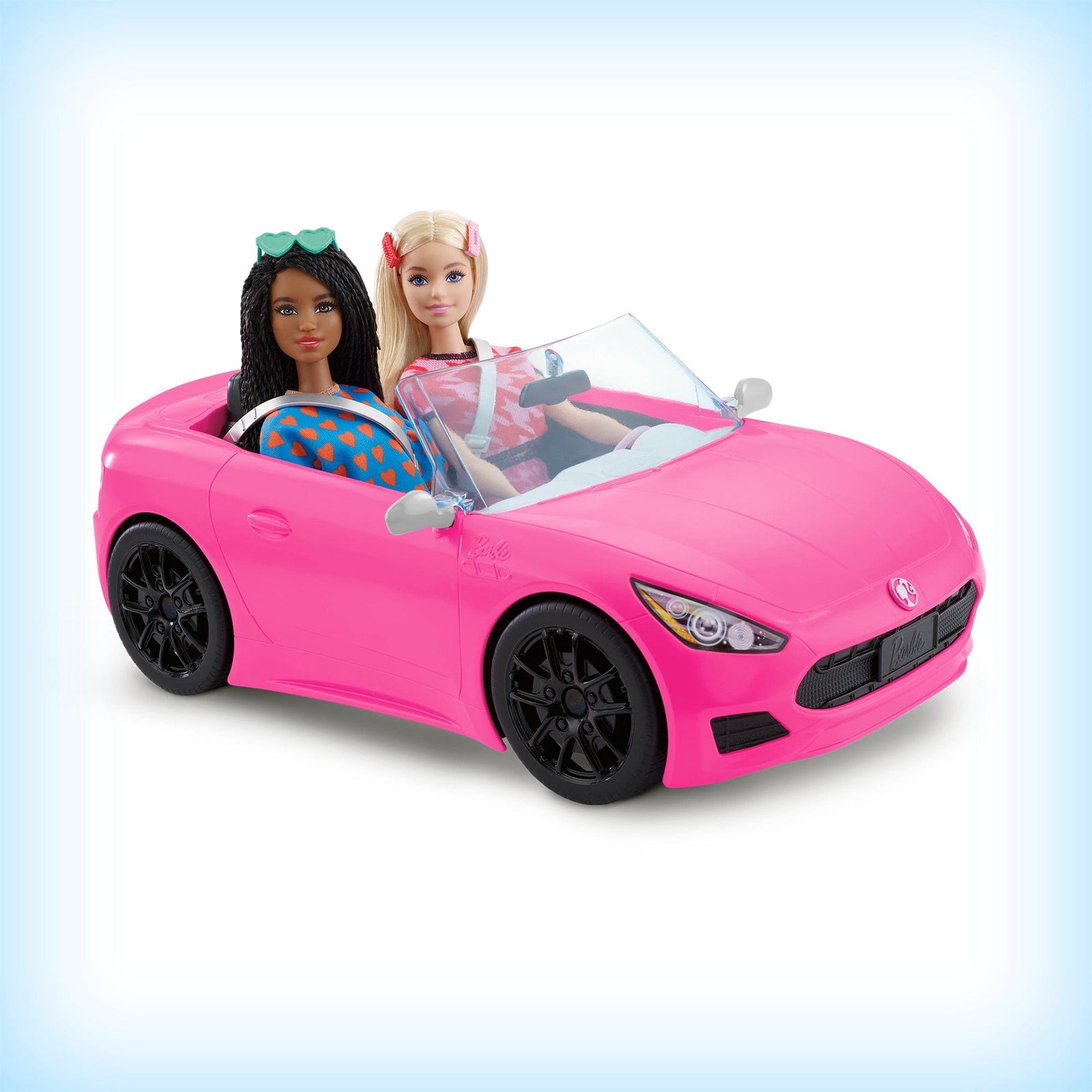 Barbie Pink Convertible Vehicle Toy with Rolling Wheels