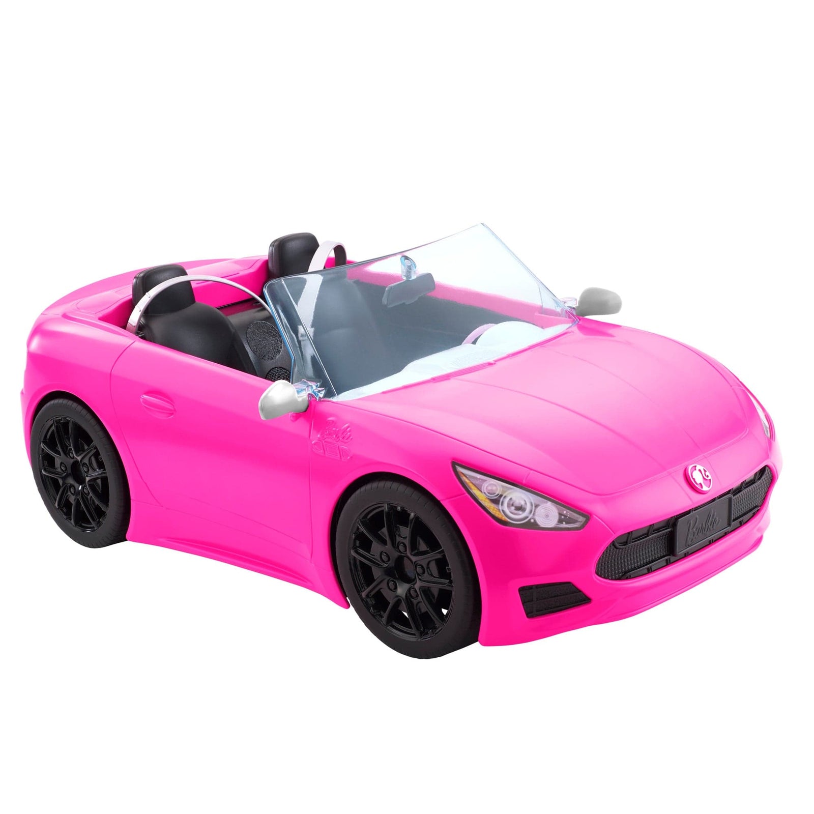 Barbie Pink Convertible Vehicle Toy with Rolling Wheels