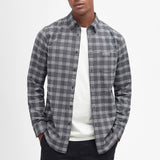 Barbour International Theo Tailored Oxford Shirt in Charcoal Marl