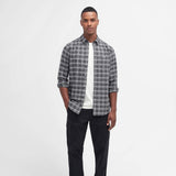 Barbour International Theo Tailored Oxford Shirt in Charcoal Marl