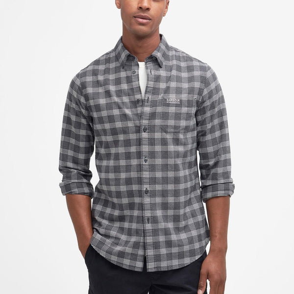 Barbour International Theo Tailored Oxford Shirt in Charcoal Marl