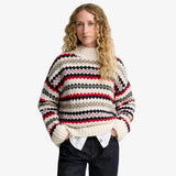 Barbolur Aspen Fair Isle Funnel Neck Jumper In Cloud Multi