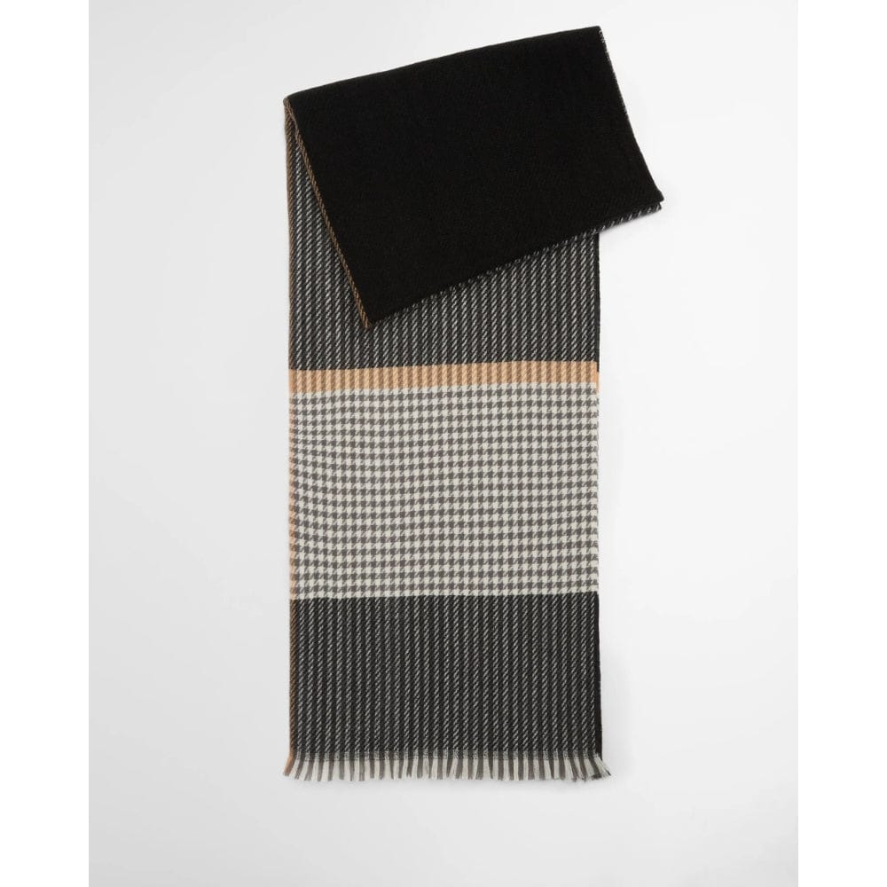 Melody Cheque Barbolur Melody Check Scarf In Charcoal