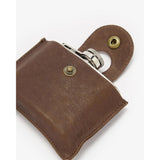 Barbour 4oz Hinged Hip Flask In Brown