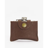 Barbour 4oz Hinged Hip Flask In Brown