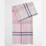 Barbour Abigail Tartan Scarf In Cherry Blossom