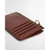 Barbour Alder Leather Card Holder In Brown
