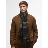 Barbour Alston Striped Scarf In Forest Green Mix