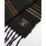 Barbour Alston Striped Scarf In Forest Green Mix