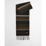 Barbour Alston Striped Scarf In Forest Green Mix