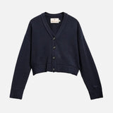 Barbour Amesbury Cotton Knitted Cardigan In Navy