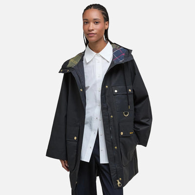 Barbour Arla Waterproof Jacket Classic Tartan In Black