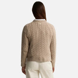 Barbour Ashdown Cable Knitted Jumper In Honey