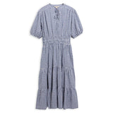 Barbour Ashwell Gingham Tiered Midi Dress In Multi Gingham