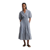 Barbour Ashwell Gingham Tiered Midi Dress In Multi Gingham
