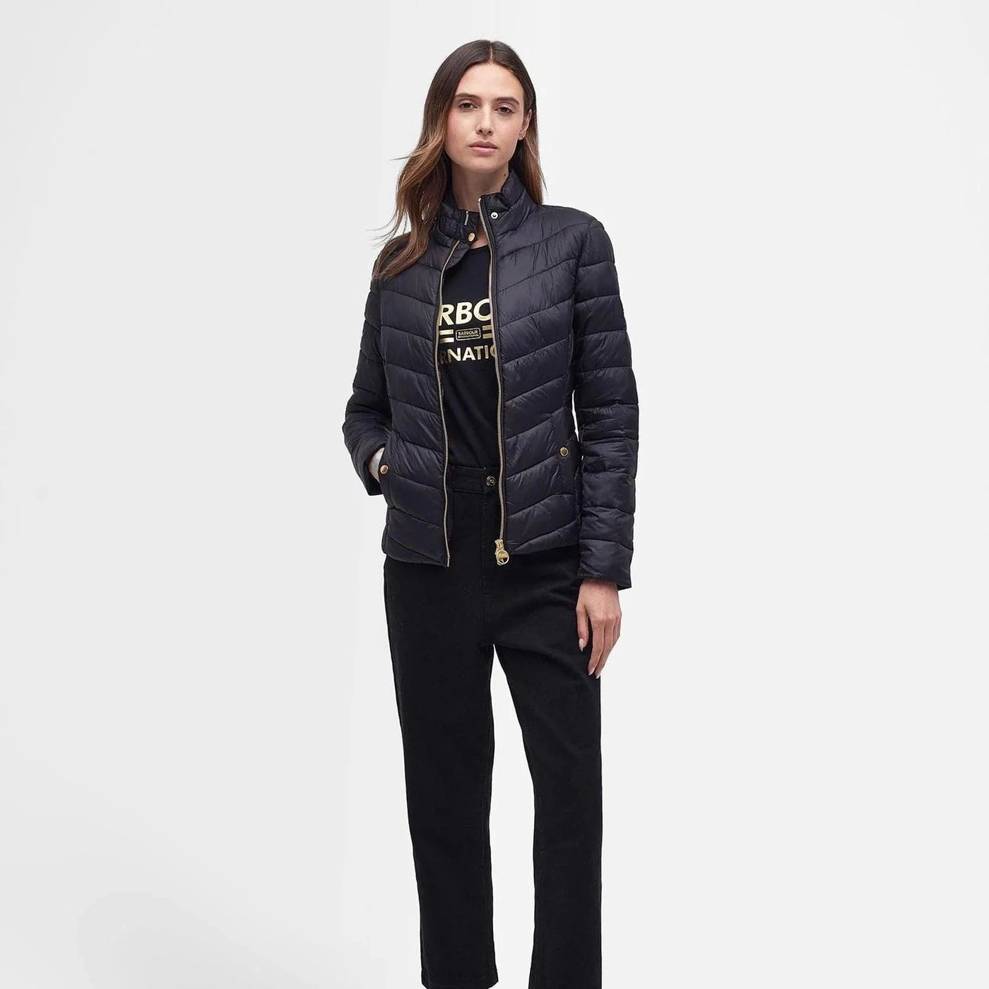 Barbour International Aubern Quilted Jacket in Black