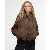 Barbour Audrey Showerproof Jacket In Vicuna Gingham Check